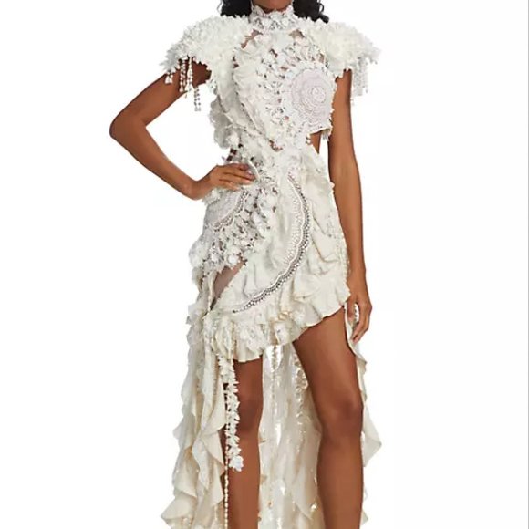 Zimmermann Dresses & Skirts - Zimmermann Wonderland Lace Frill Dress in White